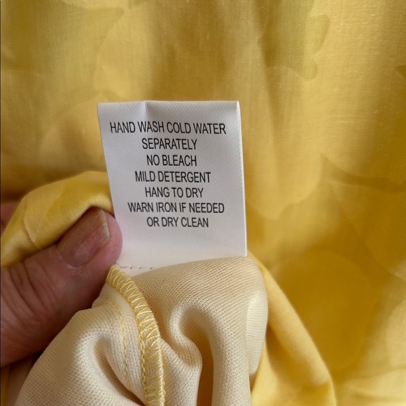 NWT Rabbit Rabbit Rabbit Yellow Sleeveless Pintuck Button Dress - Picture 6 of 6